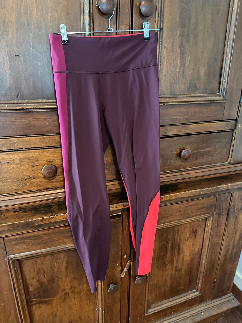 Athleta Red Colorblock Active Tights